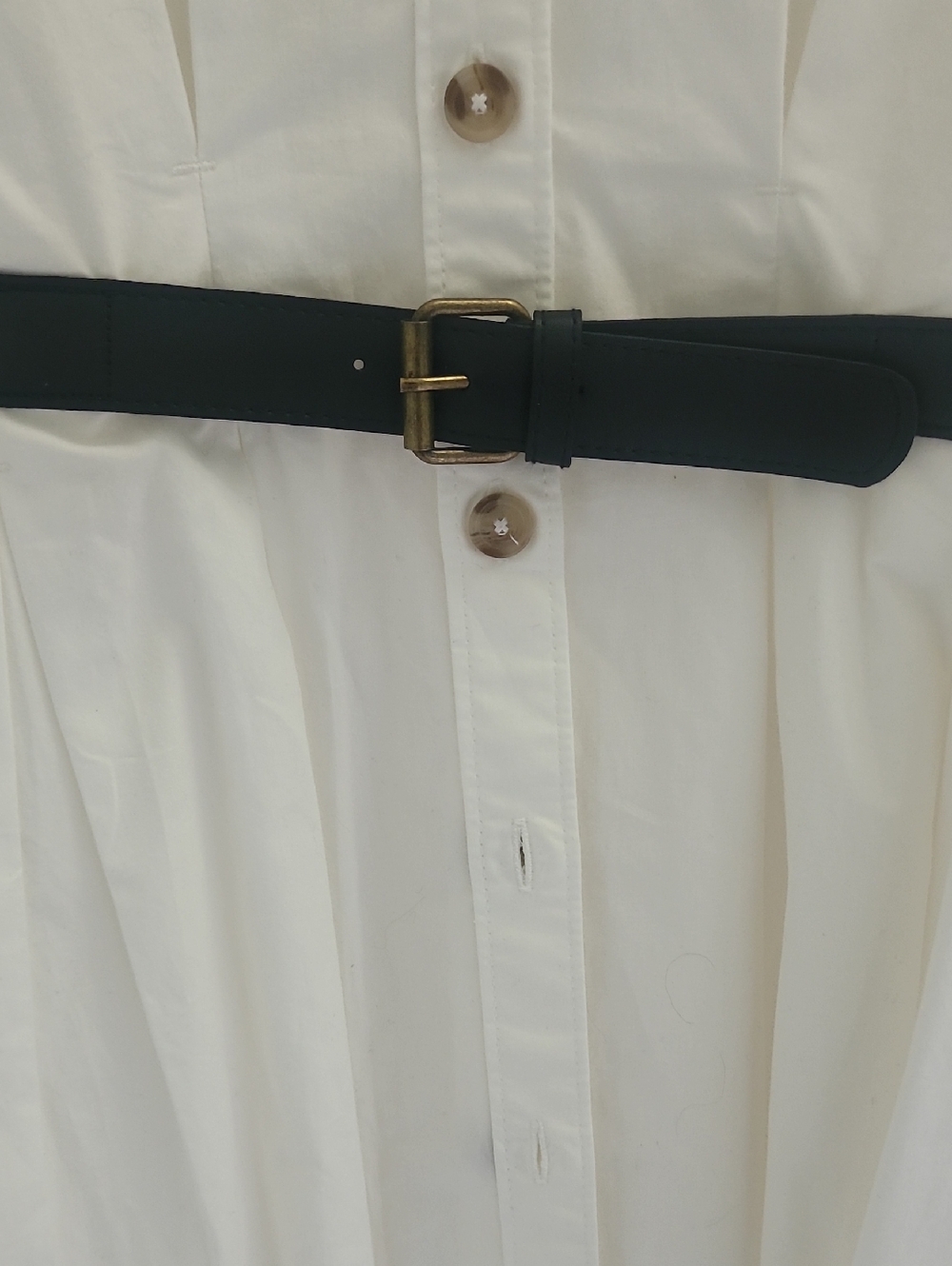 NWT By Anthropologie Belted Buttondown Shirt Women's Size 8 White Cotton Peplum - Picture 8 of 13